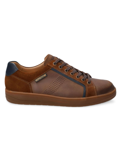 Shop Mephisto Men's Harrison Leather Low-top Sneakers In Tobacco