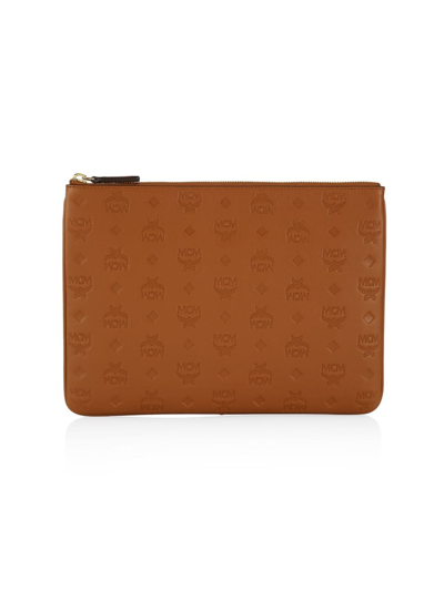 Shop Mcm Women's Klara Monogram Leather Crossbody Bag In Roasted Pecan