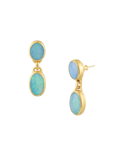 Shop Gurhan Women's Rune Paradiso 24k Yellow Gold & Opal Double-drop Earrings