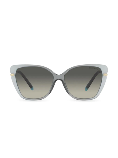 Shop Tiffany & Co Women's Wheat Leaf 57mm Cat-eye Sunglasses In Green Gradient