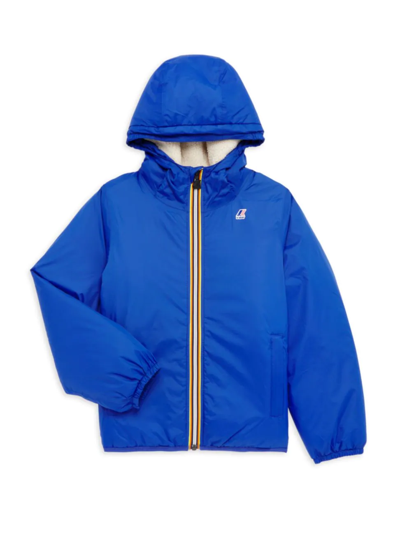 Shop K-way Little Kid's & Kid's Le Vrai 3.0 Claude Hooded Jacket In Royal Blue