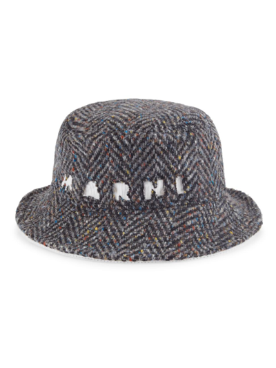 Shop Marni Men's Pigeon Wool Bucket Hat