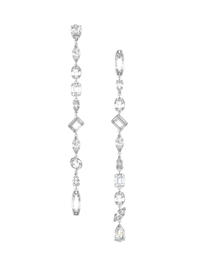 Swarovski Women's Gema Asymmetric Rhodium-plated & Crystal Drop Earrings In  Silver | ModeSens