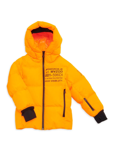 Shop Moncler Kid's Mazod Down Puffer Jacket In Orange