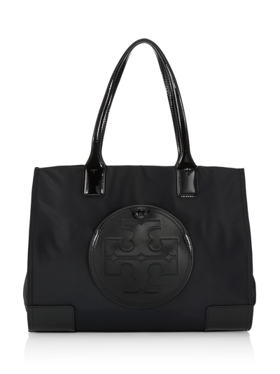 Shop Tory Burch Women's Mini Ella Patent Tote Bag In Black