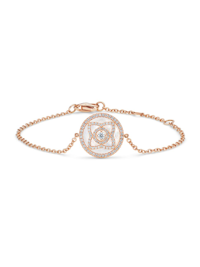 Shop De Beers Jewellers Women's Enchanted Lotus 18k Rose Gold, Diamond, & Mother-of-pearl Bracelet