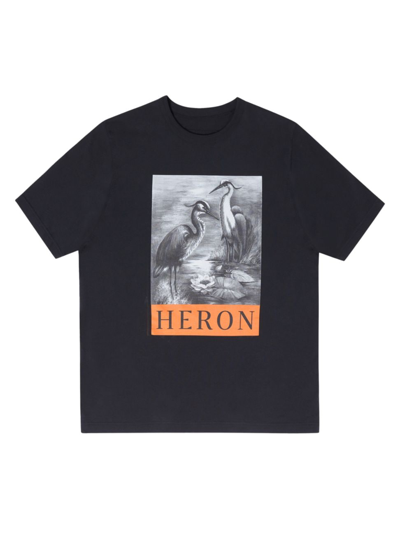 Shop Heron Preston Men's Heron Graphic Logo Tee In Black