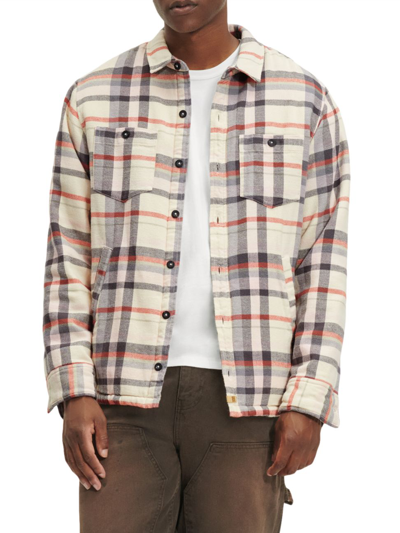 Shop Ugg Men's Braxton Plaid Shirt Jacket In Lotus Blossom Multi