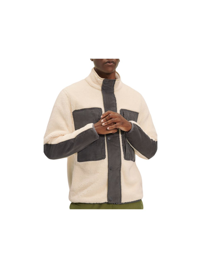 Shop Ugg Men's Jaydon Sherpa Jacket In Cream Dark Ash