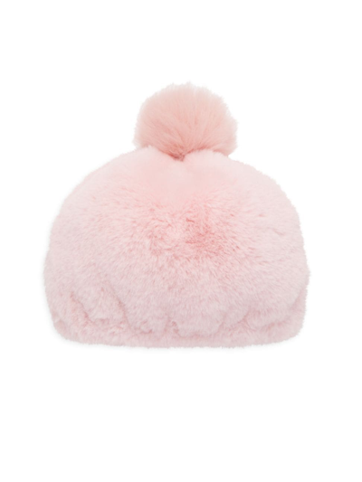 Shop Adrienne Landau Women's Pom Faux Fur Hat In Pink