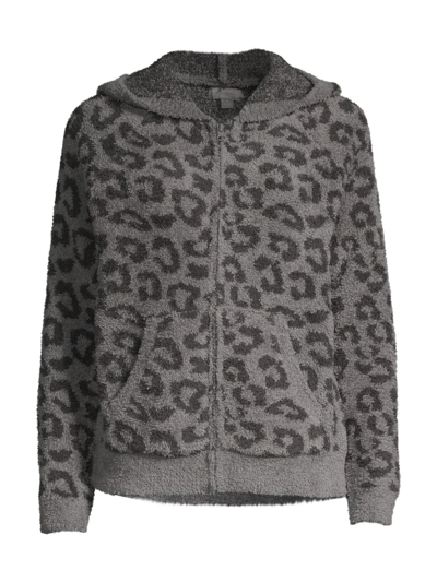 Shop Barefoot Dreams Women's Cozychic Barefoot In The Wild Hoodie In Graphite Carbon