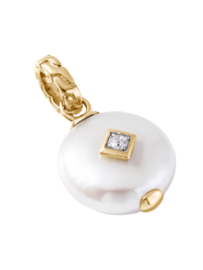 Shop John Hardy Women's 18k Yellow Gold, 13-14mm Cultured Freshwater Pearl, & Diamond Pendant