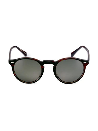 Shop Oliver Peoples Women's Gregory Peck Phantos Sunglasses In Dark Tortoise