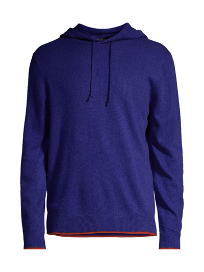 Shop Redvanly Men's Quincy Cashmere Hoodie In Classic Blue