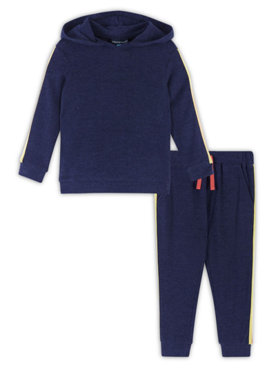 Shop Andy & Evan Little Boy's & Boy's Hacci Two-piece Hoodie & Joggers Set In Navy