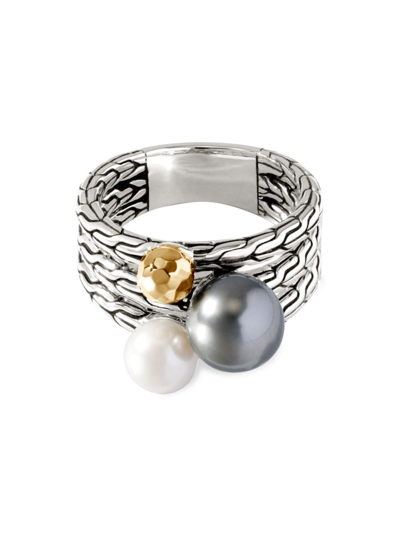 Shop John Hardy Women's Sterling Silver, 18k Yellow Gold, & Pearl Ring