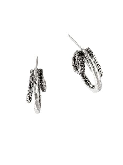 Shop John Hardy Women's Sterling Silver, Sapphire, & Spinel Triple-hoop Earrings
