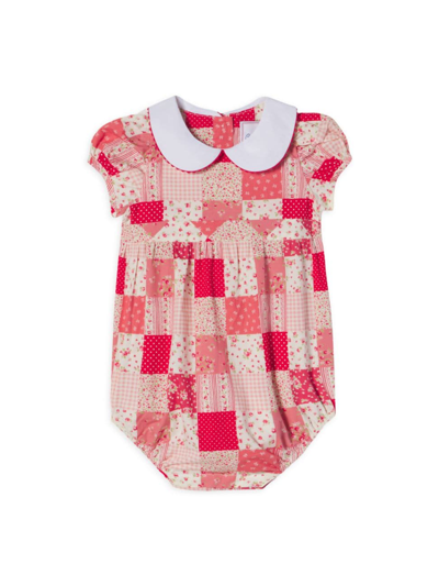Shop Classic Prep Baby Girl's & Little Girl's Juniper Patchwork Bubble Romper In Love Patchwork Crimson