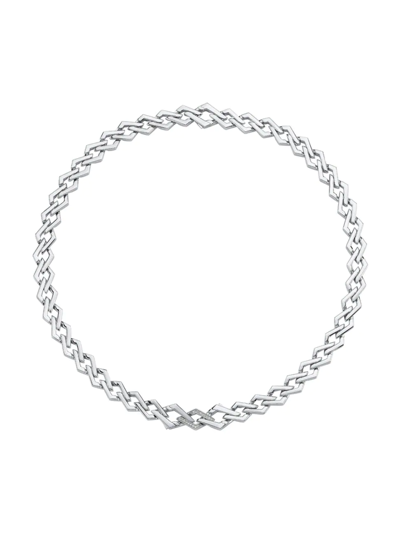 Shop Ascher Women's Link 18k White Gold & Diamond Nexus Necklace