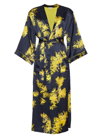 Eres Imperial Long Kimono-inspired Robe In Mimosas Soir De Lune | ModeSens