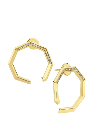 Shop Ascher Women's Luminescence 18k Gold & Diamond Eclipse Earrings In Yellow Gold