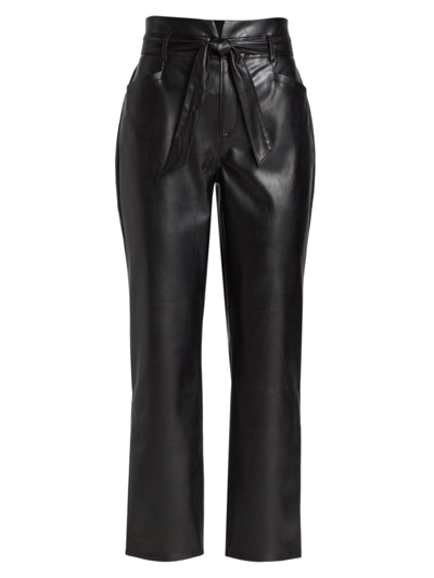 Shop Paige Women's Kina Belted Faux Leather Pants In Black