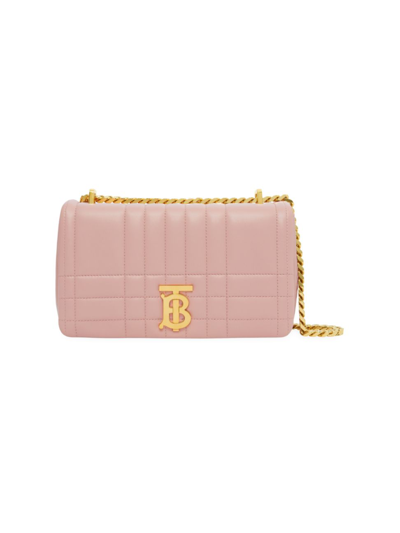 Shop Burberry Women's Small Lola Quilted Leather Crossbody Bag In Dusky Pink