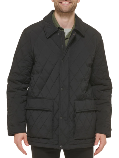 Shop Cole Haan Men's Diamond Quiltted Jacket In Black