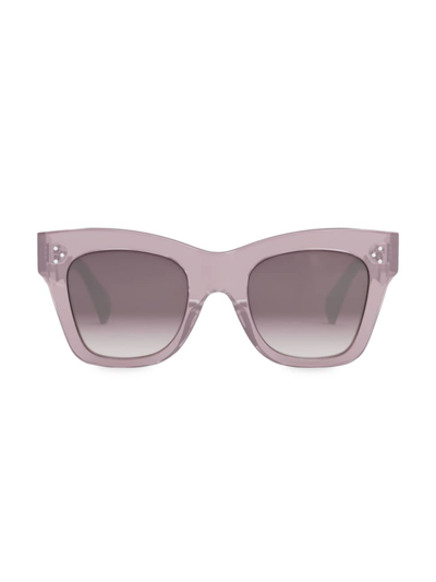 Shop Celine Women's 50mm Square Cat-eye Sunglasses In Purple