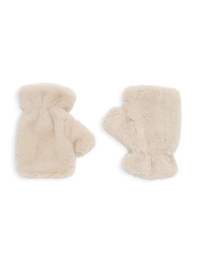 Shop Apparis Women's Ariel Faux Fur Fingerless Gloves In Latte