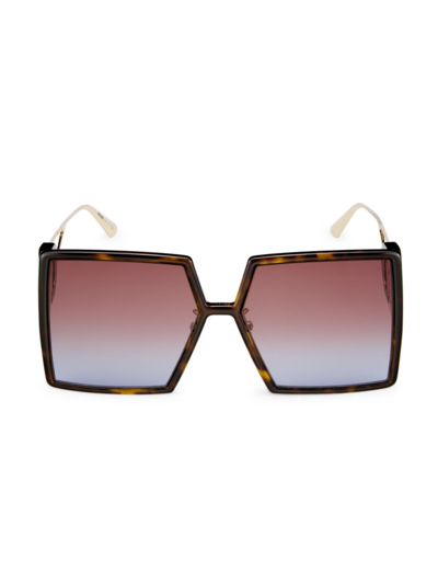 Shop Dior Women's 30montaigne Su 58mm Geometric Sunglasses In Dark Havana Bordeaux