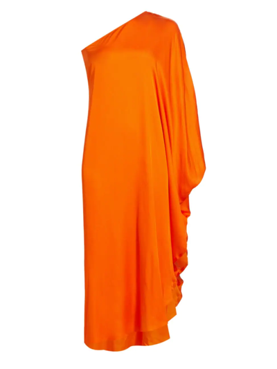 Shop L Agence Women's Selena Asymmetric Satin Dress In Golden Pop