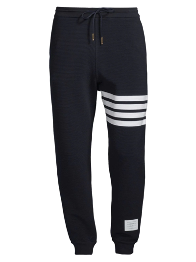 Shop Thom Browne Men's 4-bar Cotton Sweatpants In Navy