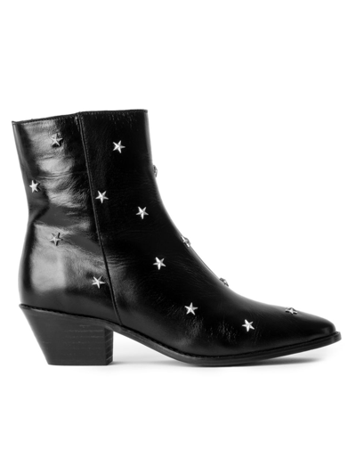 Shop Zadig & Voltaire Women's Tyler Studded Patent Leather Ankle Boots In Black