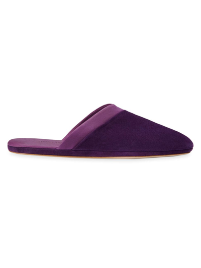 Shop John Lobb Men's Knighton Suede Slippers In Deep Purple