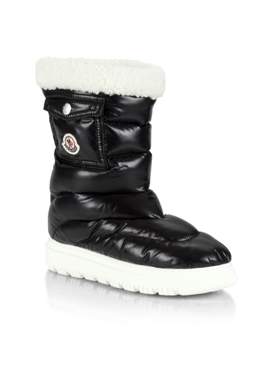 Shop Moncler Kid's Petit Gaia Pocket Snow Boots In Black