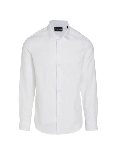 Shop Emporio Armani Men's Cotton Sport Shirt In White