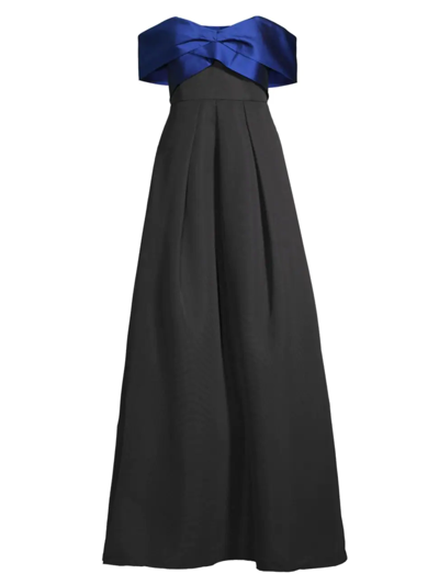Shop Sachin & Babi Women's Kelli Off-the-shoulder Gown In True Blue Black