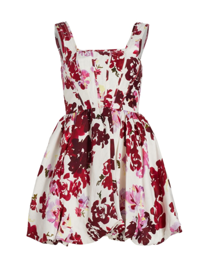 Shop Aje Women's Suzette Floral Bubble-hem Minidress In Roses Of Provence Print