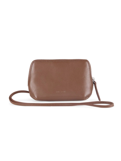 Shop The Row Women's Owen Leather Wristlet Pouch In Cigare