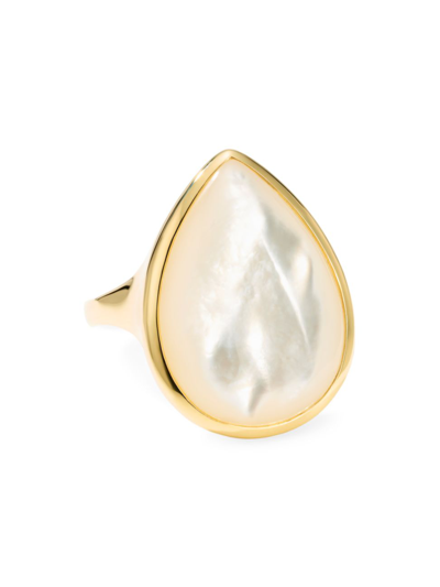 Shop Ippolita Women's Polished Rock Candy 18k Yellow Gold & Mother-of-pearl Medium Teardrop Ring