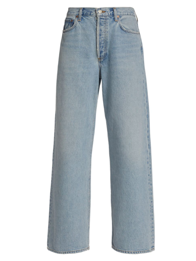 Shop Agolde Women's Low-rise Baggy Jeans In Void Lt Indigo