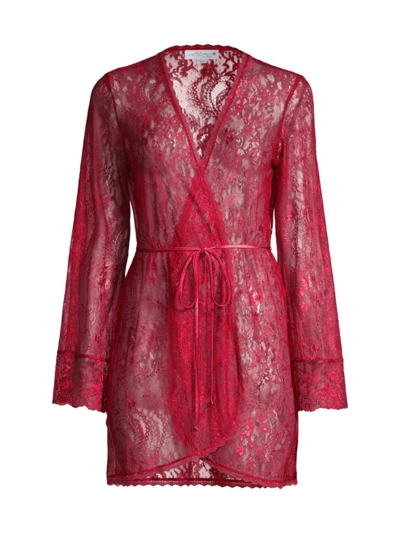 Shop In Bloom Women's Wait Until Dark Lace Robe In Cinnamon