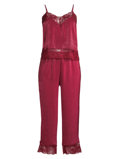 Shop In Bloom Women's Wait Until Dark Two-piece Satin Pajama Set In Cinnamon