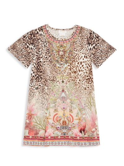Shop Camilla Little Girl's & Girl's Seahorse Sonnet T-shirt Dress In Gold