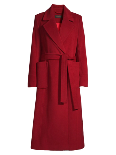 Donna Karan Double-breasted Wool Blend Wrap Coat In Russet | ModeSens