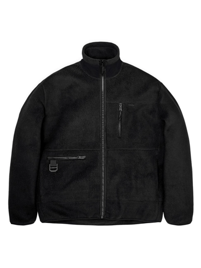 Shop Rains Men's Heavy Fleece Jacket In Black