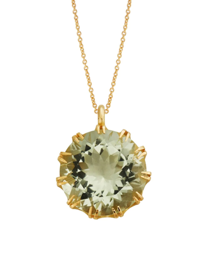 Shop Ileana Makri Women's Crown 18k Yellow Gold & Green Amethyst Pendant Necklace