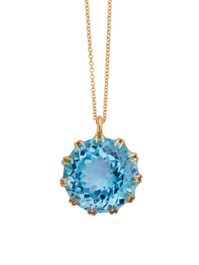 Shop Ileana Makri Women's Crown 18k Yellow Gold & Blue Topaz Necklace
