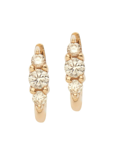 Shop Ileana Makri Women's Rivulet Small 14k Yellow Gold & 0.42 Tcw Diamond Oval Hoop Earrings